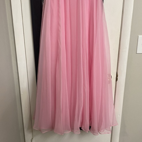 Vintage Mike Benet Formals baby pink formal layered sheer with Embellished Waist - Picture 4 of 12